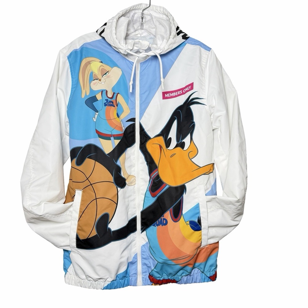 Members Only x Space Jam Looney Tunes Windbreaker Jacket Mens S Bugs Bunny Daffy